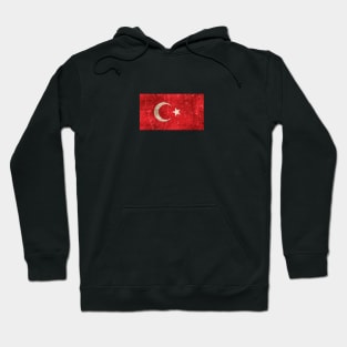 Vintage Aged and Scratched Turkish Flag Hoodie